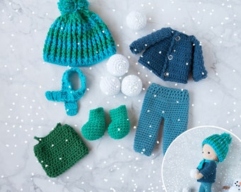 eBook: Tenue « Snowball Fight » pour poupée d’habillage Toni - Amigurumi Crochet