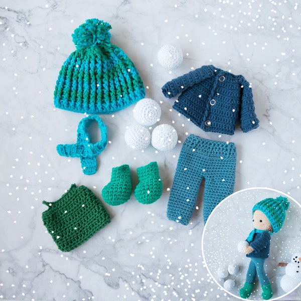 eBook: Outfit "Snowball Fight" for Dress-Up Doll Toni - Amigurumi Crochet