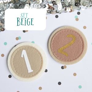 Birthday numbers beige with velcro for birthday crown
