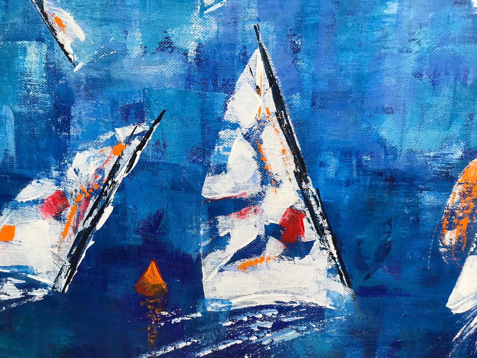 abstract sailboat art for sale