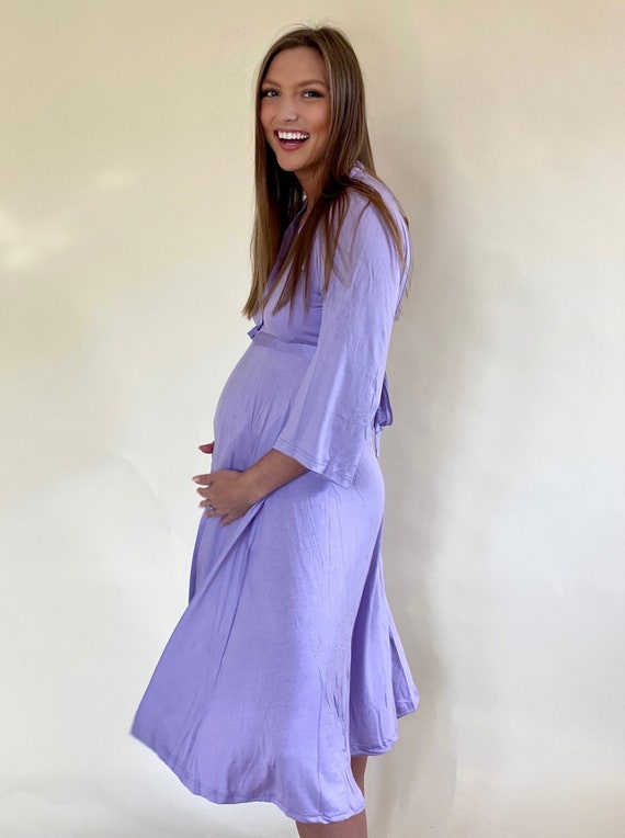 Lila Labor & Postpartum Gown in Lilac limited Edition 