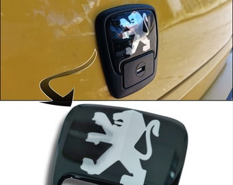 Peugeot 306 cabriolet boot lock lion chrome badge emblem - decal