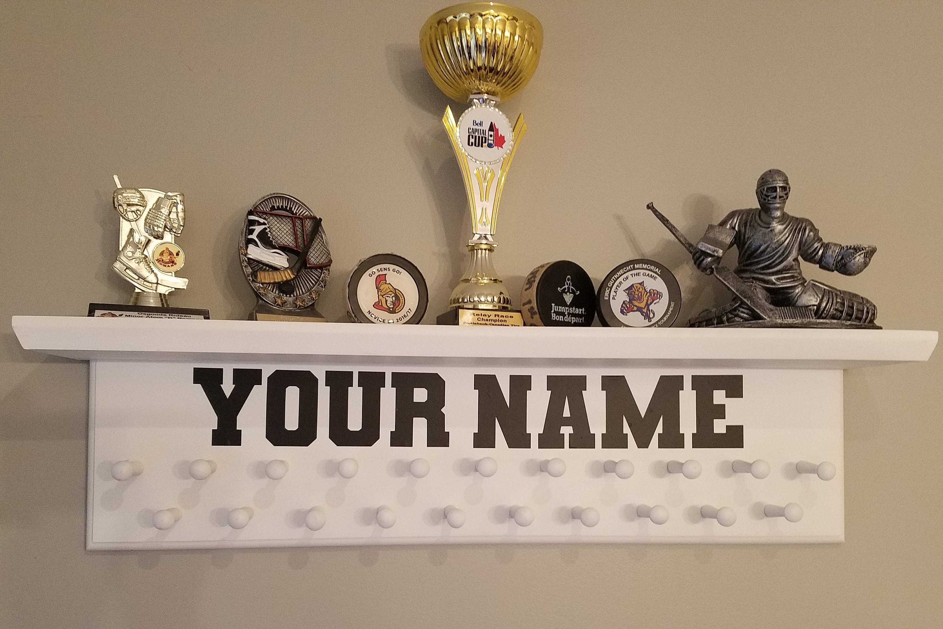 Personalized Trophy Shelf White Etsy
