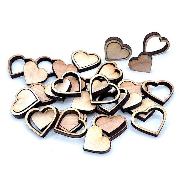 Heart Shaped Wood Cutouts, Wood Hearts, Rustic Wedding Decor, Small Wooden Hearts, Wood Hearts Decor, bridal shower table decor