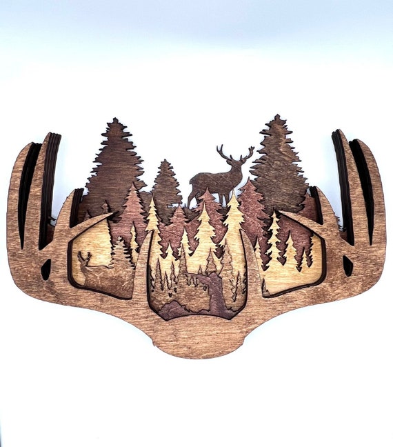 Multi-layer Antler Deer Hunter, Hunting Decor, Wood Deer Gift, Wall Art for  Hunter, Man Cave, Gifts for Men, Deer Hunter Gift, Hunting Gifts 
