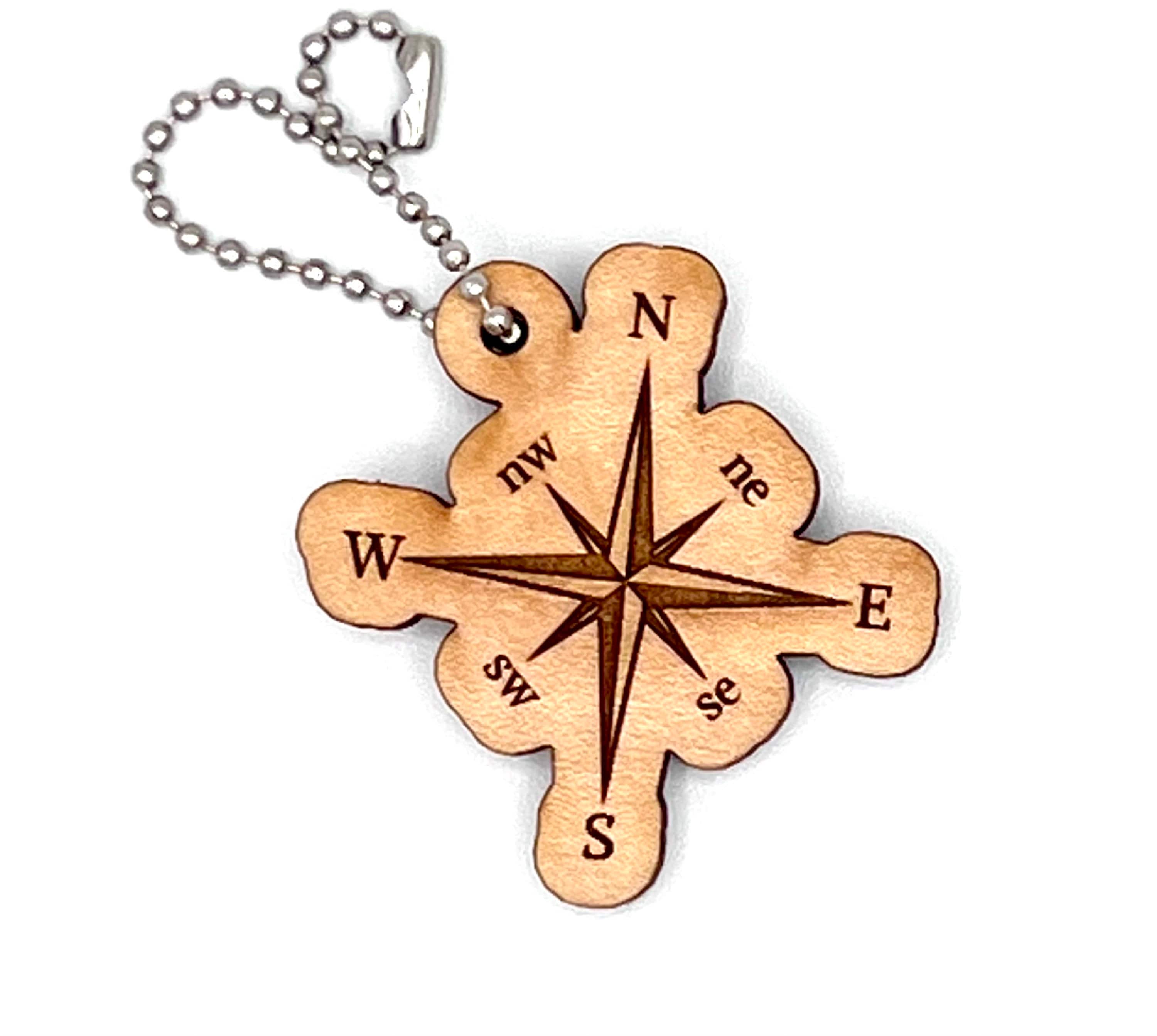 Nautical Compass Keychain, Compass Gift, Nautical Keychain, Compass