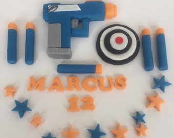 Nerf gun cake topper, edible decoration
