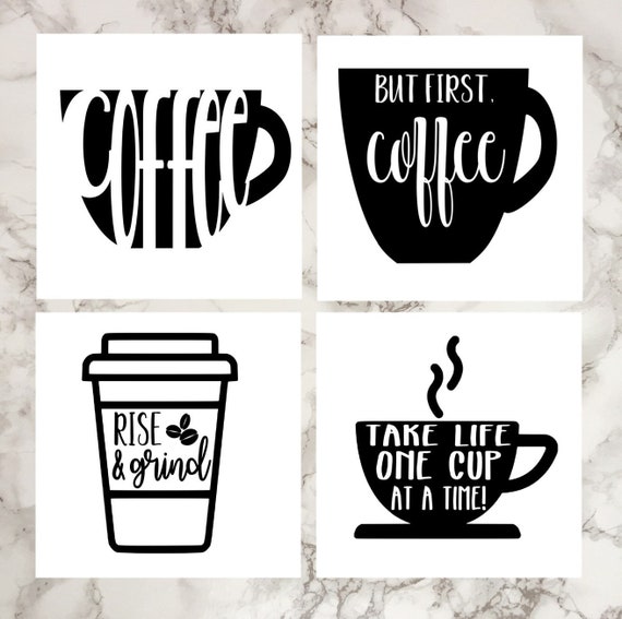 Download Coffee Sayings SVG set of 4 Commercial Use | Etsy