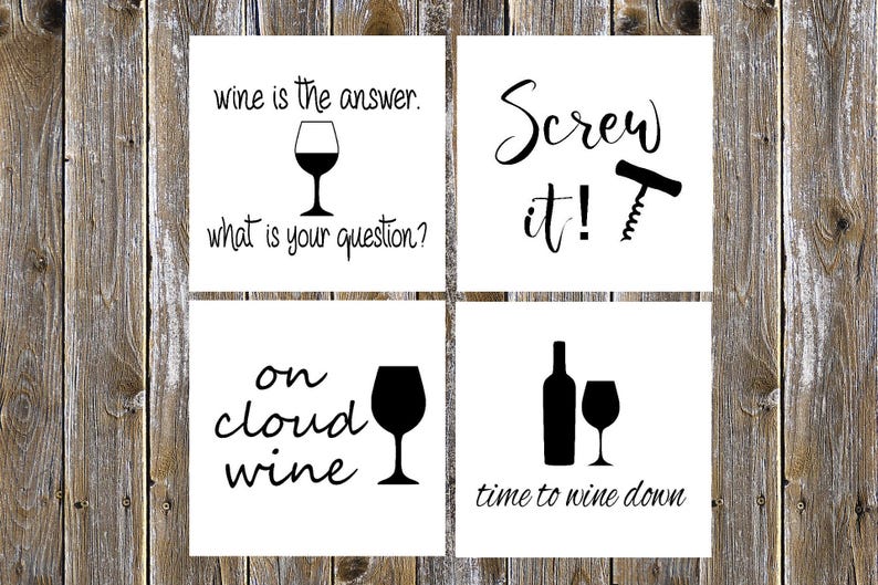 Download Wine Sayings 2 SVG Set of 4 Commercial Use | Etsy