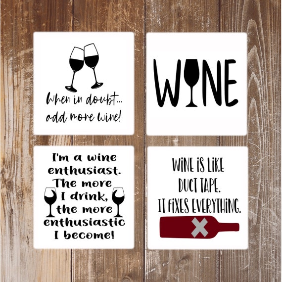 Wine Sayings 17 SVG Set of 4 Commercial Use Etsy