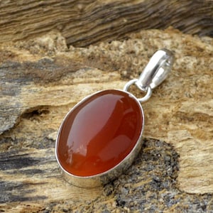 Roter Onyx Edelstein Anhänger: Handgemachtes 925 Sterling Silber Schmuckset