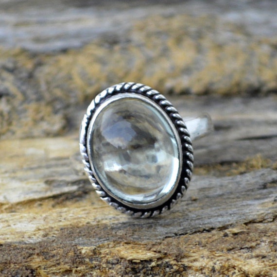 Designer Prasiolite Ring 925 Sterling Silver Ring Natural Oval Cab Prasiolite Gemstone Ring Gemstone Silver Birthstone Handmade Gift Ring