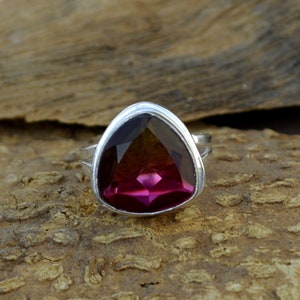 Triljoen toermalijnkwartsring: sterlingzilveren ring