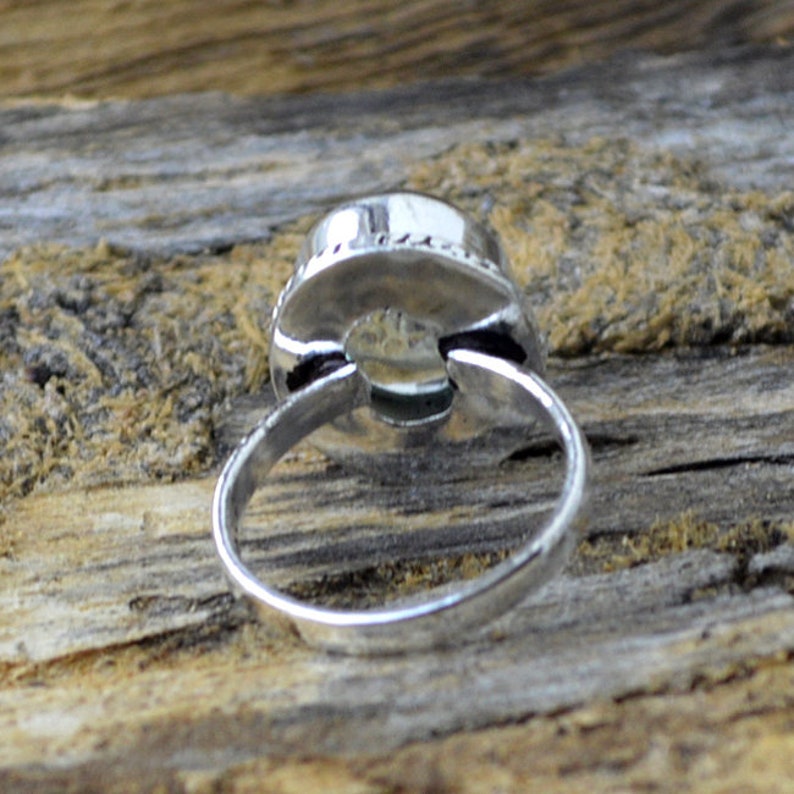 Designer Prasiolite Ring 925 Sterling Silver Ring Natural Oval Cab Prasiolite Gemstone Ring Gemstone Silver Birthstone Handmade Gift Ring