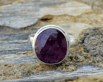 宅配便配送 Natural Faceted Sterling 925 Ring, Gemstone Sapphire Brown アクセサリー