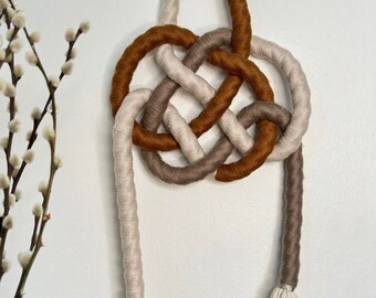 Decorative knot "In the clouds" - wall hanging, rope art, textile fiber knot art, handmade wall hanging, home decor, ready to ship