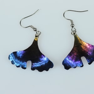 titanium earrings &quot;ginkgo&quot;