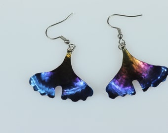 titanium earrings "ginkgo"