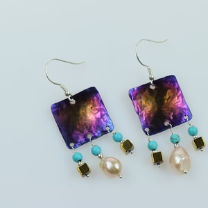 titanium earrings &quot;square&quot;
