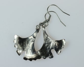 titanium earrings "ginkgo"