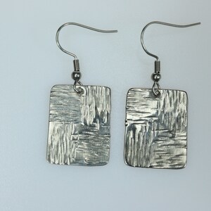 titanium earrings &quot;rectangle&quot;