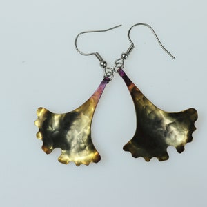titanium earrings &quot;ginkgo&quot;