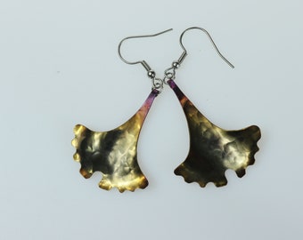 titanium earrings "ginkgo"