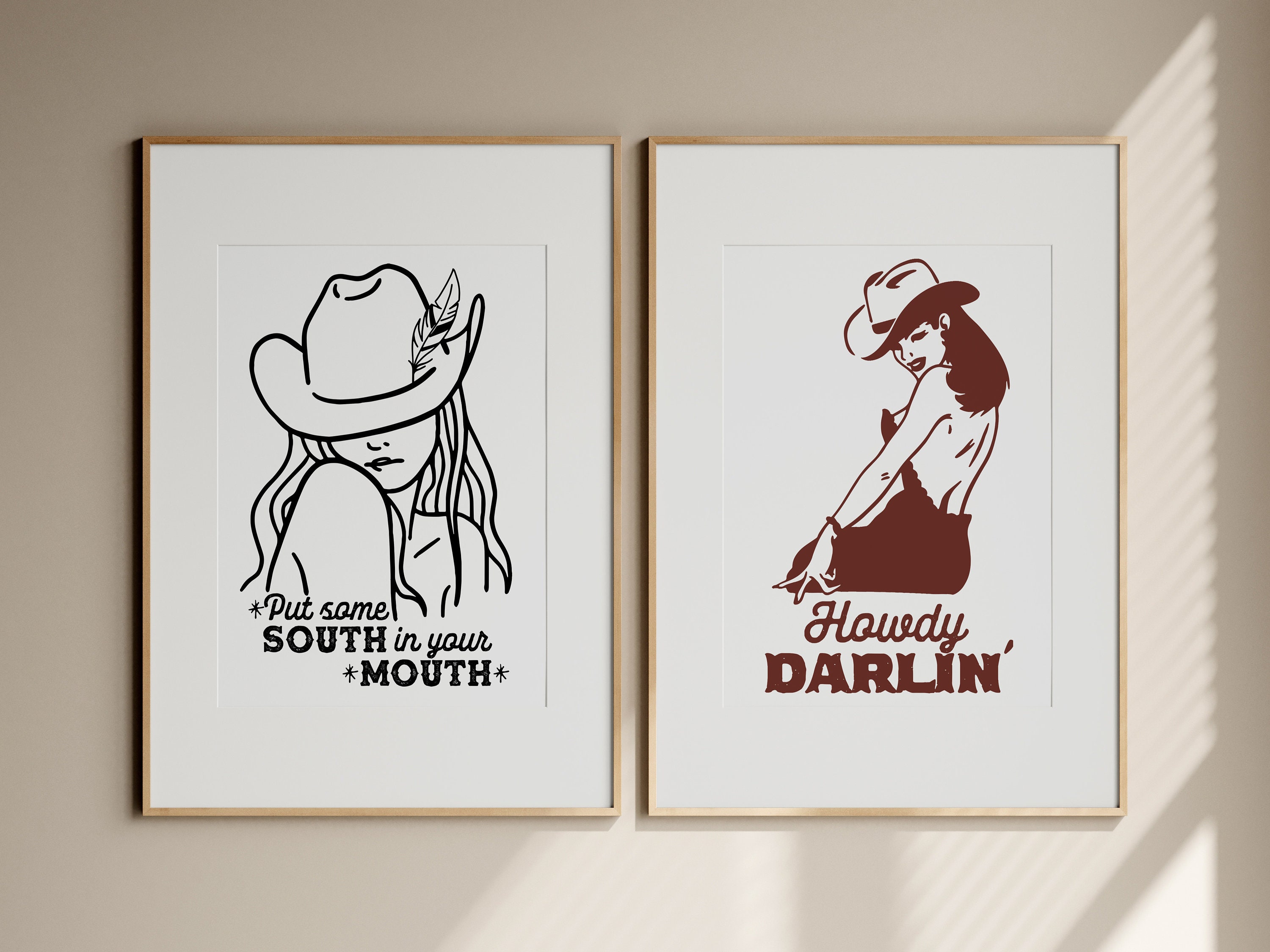 Cowgirl Quote Wall Art Minimalist Western Art Print Southern Cowgirl ...