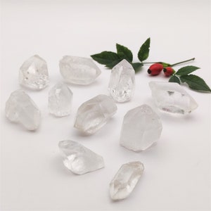 Rock crystal tips, natural, various sizes
