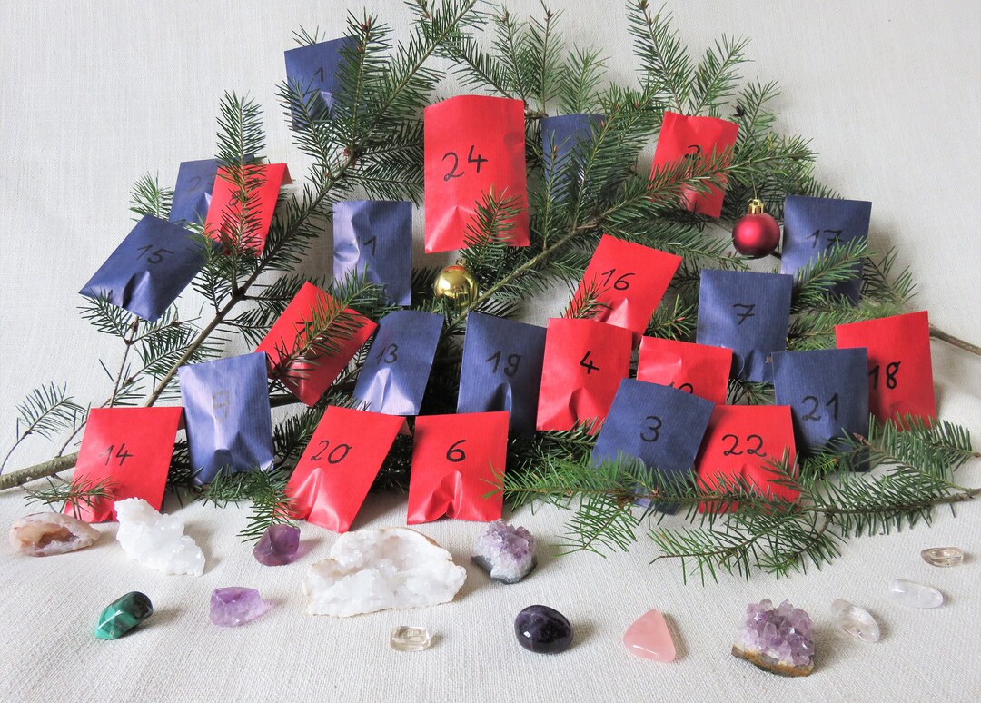 Gemstone Advent Calendar With 24 Minerals and Crystals Etsy