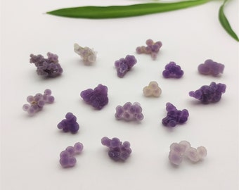 Grape Chalcedony Crystals, 3 pieces with presentation box