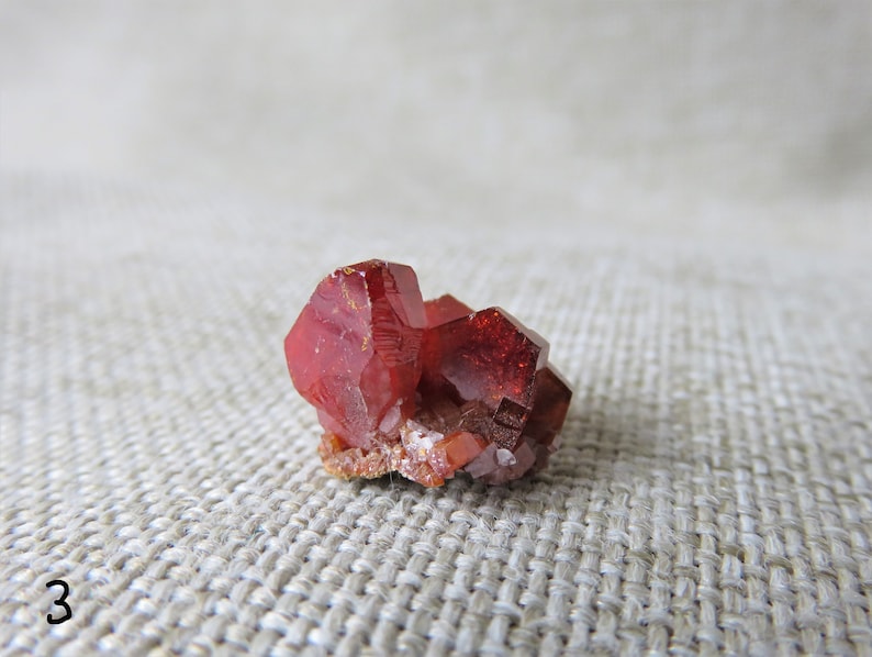 Vanadinite gemstone crystal display case pieces for mineral collectors