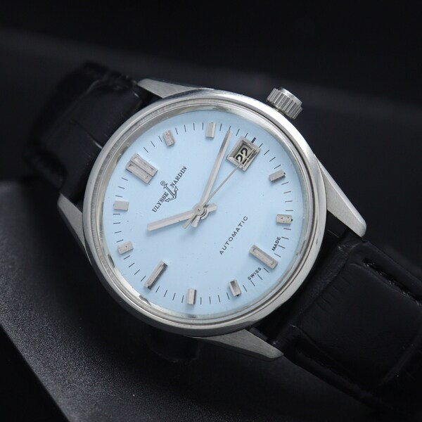 Vintage Ulysse Nardin Automatic Swiss Movement Tiffany Blue Color Men's Watch.