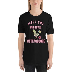 Just a girl  who loves Cottagecore  Short-SleeveT-Shirt fashion modest