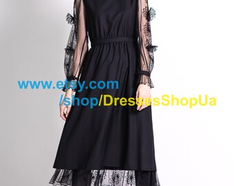 Wonderful black dress, free shipping around the world