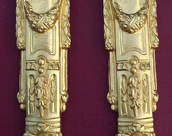 2 Metal ormolu corners pediments for fancy furniture #10 Mounts//decoration.