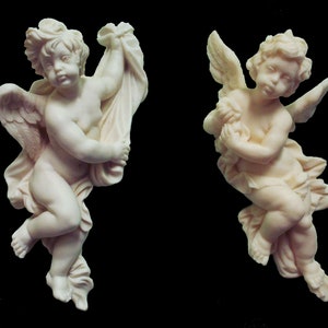 Angel-Girl and Angel-Boy. Italian high quality wall decoration. Perfect gift.Signed by Santini