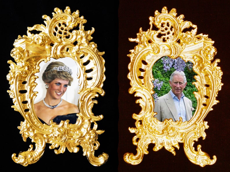 Alexandra and Nikolay II in Baroque frame.Last Russian Royal Family Wall decor.