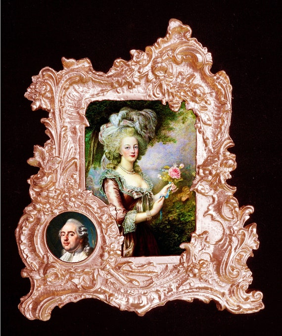 Alexandra and Nikolay II in Baroque frame.Last Russian Royal Family Wall decor.