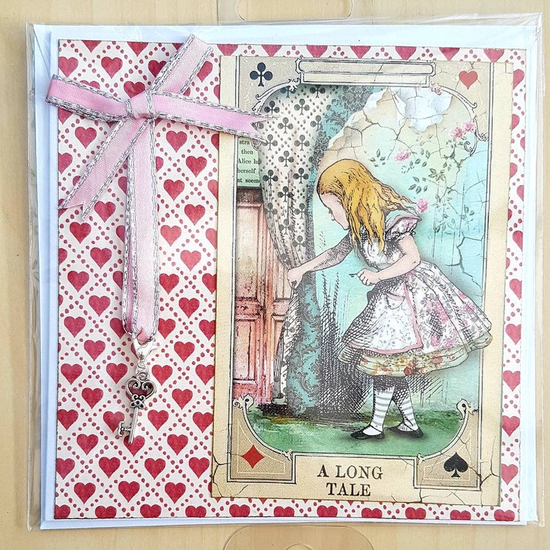 Satz von 4 Alice im Wunderland Karten mit Silber Stich Marker | Etsy