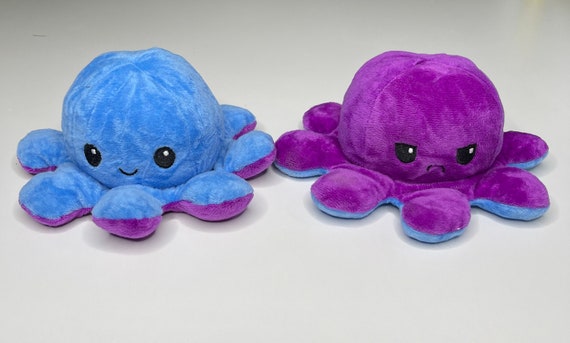 Peluche pulpo reversible Morado Azul