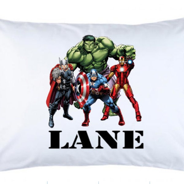 Boys custom pillowcase superhero pillowcase personalized pillowcase super hero kids pillowcase