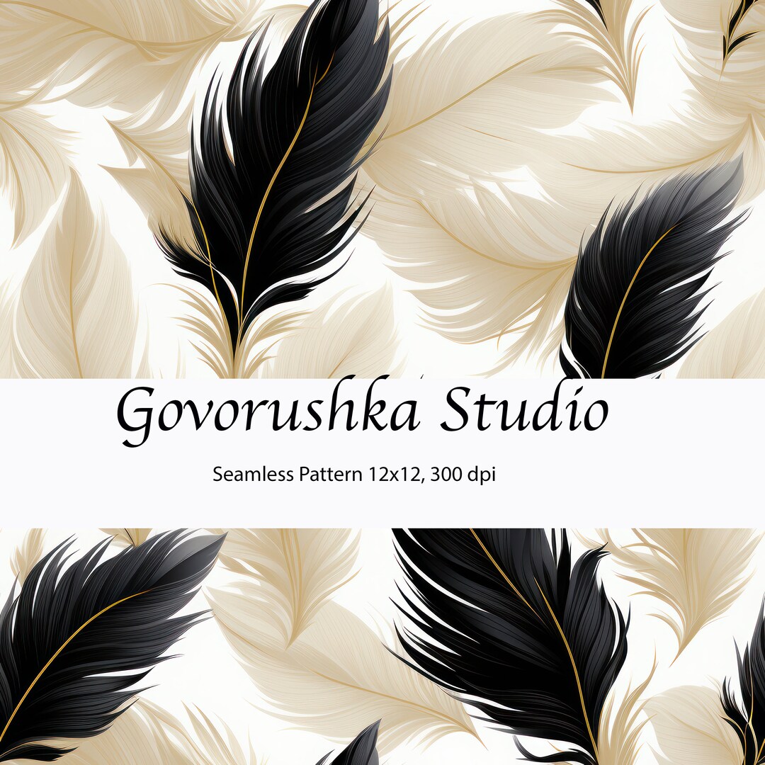 Boho Feathers Digital Paper Bohemian Backgrounds Boho Digital Pattern ...
