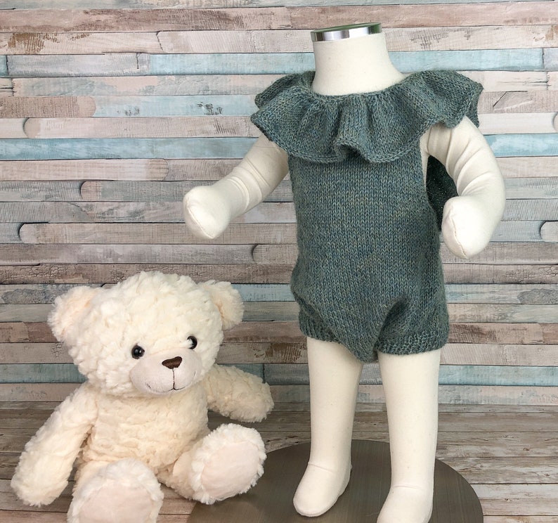 Baby Alpaca Fake 2 Pieces Romper with Bonnet