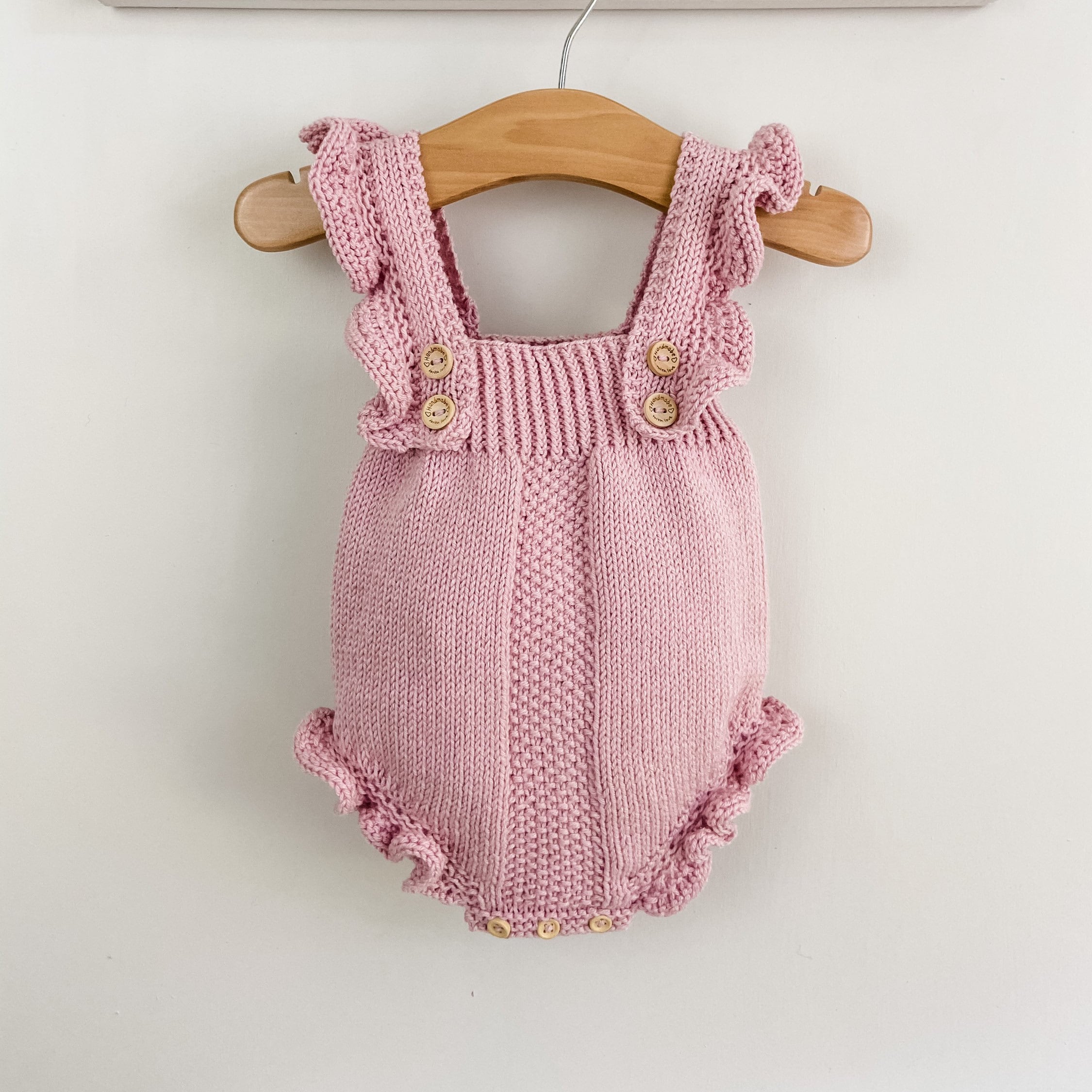 Baby Girl Knitted Romper With Ruffles Boho Baby Romper Baby Etsy