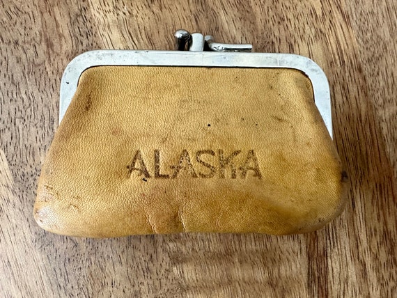Vintage Leather Coin Purse ALASKA Souvenir Handma… - image 2