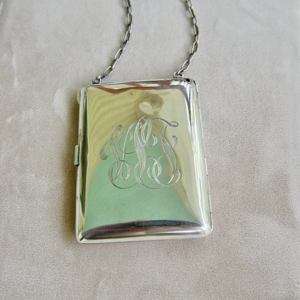 Engraved Silver Plated Vanity Purse Case main image 0