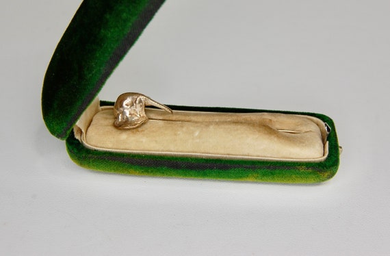Edwardian Elephant Stick Pin, Rosy Gold Filled, H… - image 10