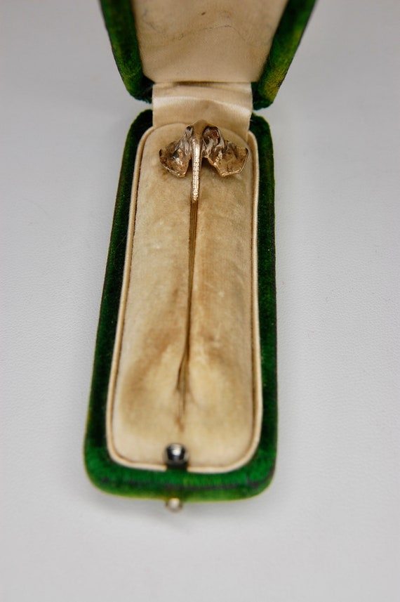 Edwardian Elephant Stick Pin, Rosy Gold Filled, H… - image 8