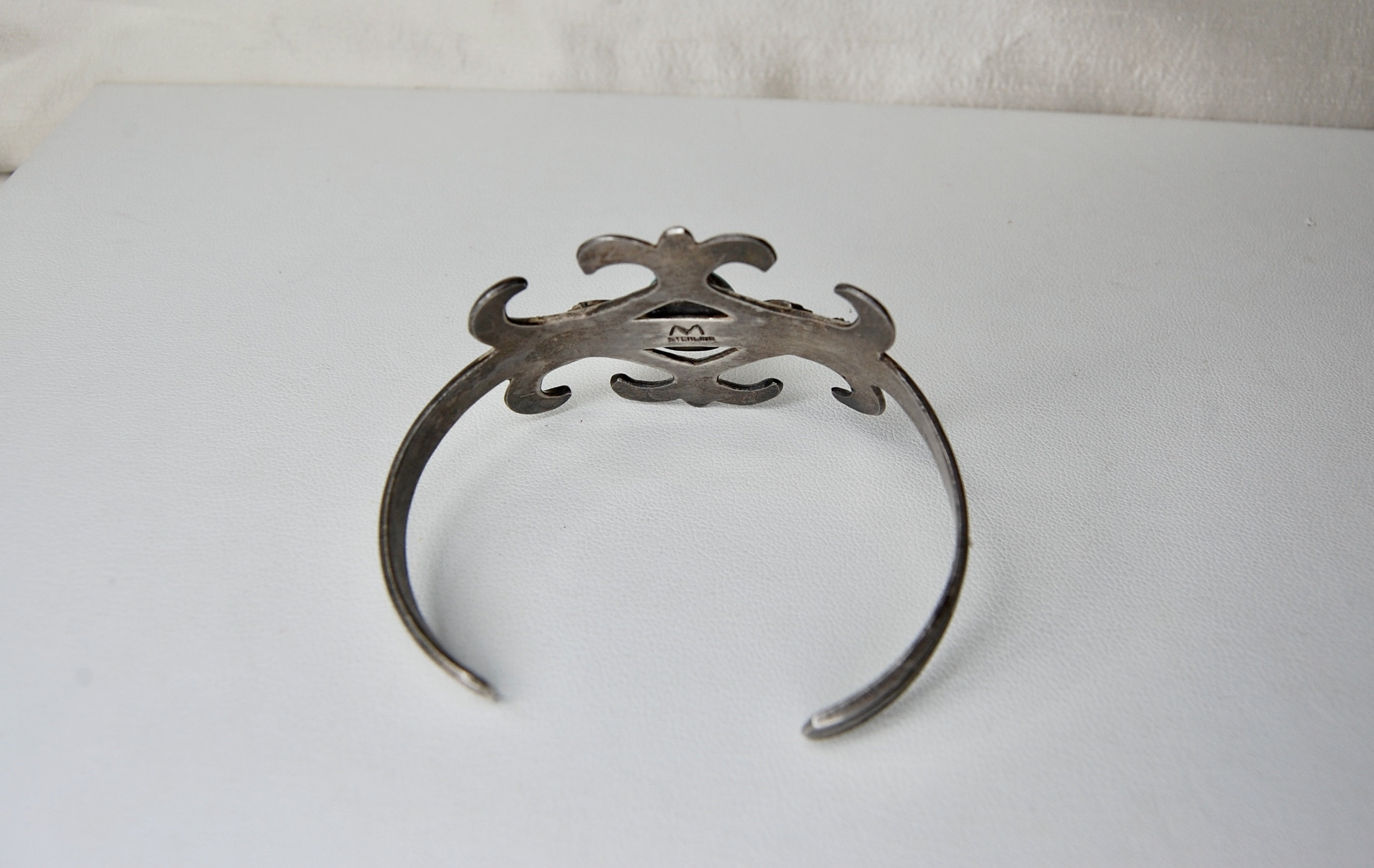 Vintage Navajo Turquoise Sterling Silver Cuff Bracelet, Henry Vintage Navajo Turquoise Sterling Silver Cuff Bracelet, Henry